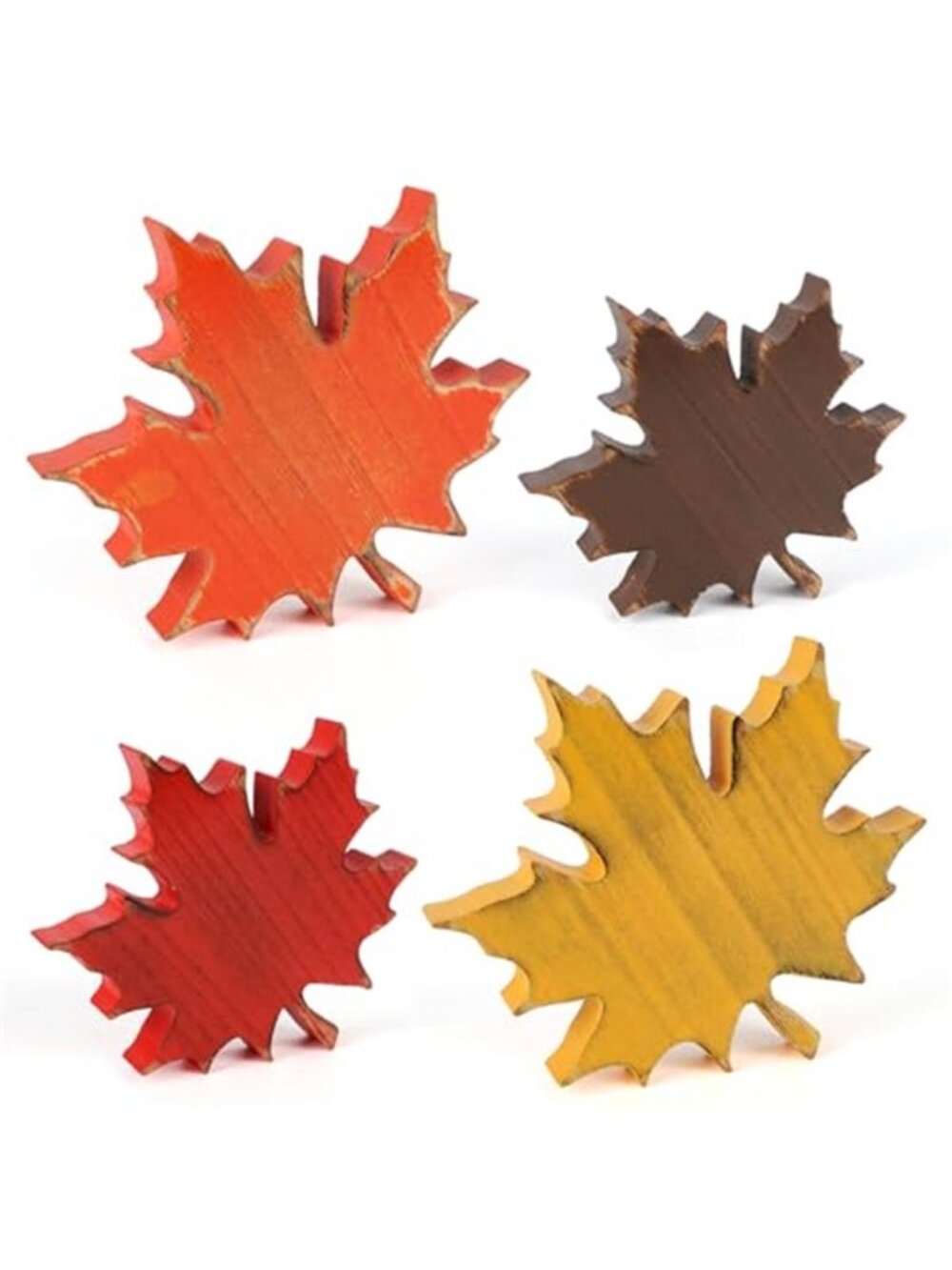 4 Vintage Fall Leaves Decorations Autumn Table Tiered Tray Decor Set
